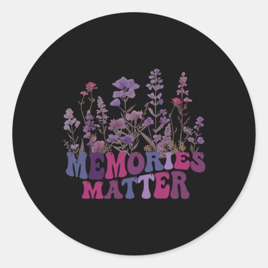 Sticker Rond Les souvenirs comptent Alzheimer Purple Alzheimer (Devant)