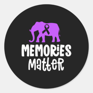 Sticker Rond Les souvenirs comptent Alzheimer Purple Ribbon Sen