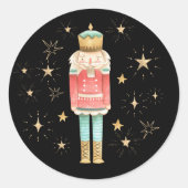Sticker Rond Les stars de Noël Nutcracker Gold (Devant)