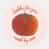 Sticker Rond Les Sucres Indiens Mithai Maison Laddu Ladoo Fabri (Devant)