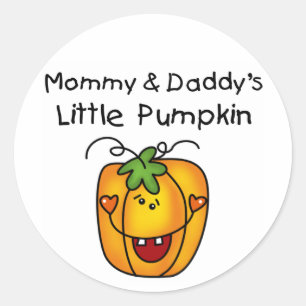 Sticker Rond Les t-shirts et cadeaux Citrouilles de maman et pa