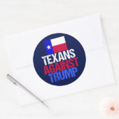 Sticker Rond Les Texans contre Trump (Enveloppe)