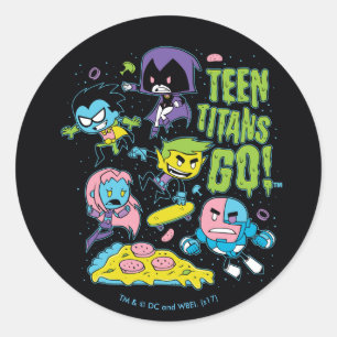 Sticker Rond Les titans de l'adolescence vont ! graphique