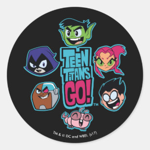 Sticker Rond Les titans de l'adolescence vont ! motif de tête