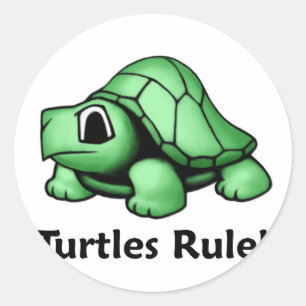 Sticker Rond Les tortues dominent !