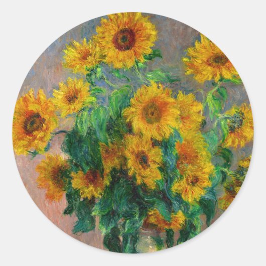 Sticker Rond Les tournesols de Monet (Devant)