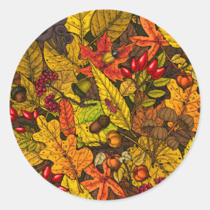 Sticker Rond Les trésors d'automne