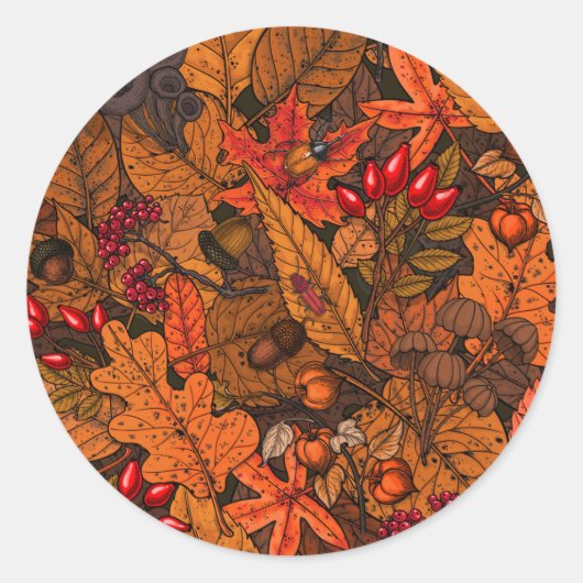 Sticker Rond Les trésors d'automne (Devant)