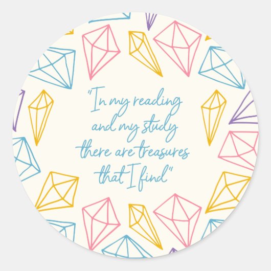 Sticker Rond "Les trésors que je trouve" (Devant)