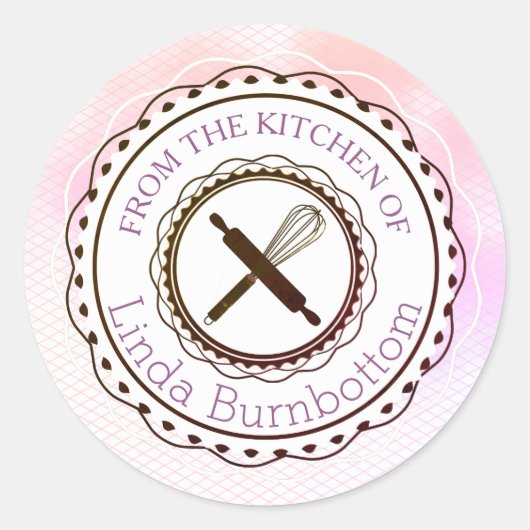 Sticker Rond Les ustensiles de cuisson fouettent de la cuisine  (Devant)