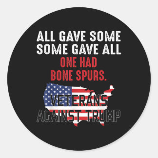 Sticker Rond Les vétérans anti-Trump contre Trump, Trump triomp
