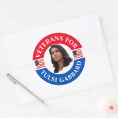 Sticker Rond Les vétérans de Tulsi Gabbard (Enveloppe)
