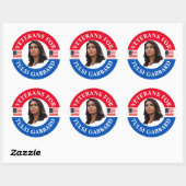 Sticker Rond Les vétérans de Tulsi Gabbard (Feuille)