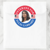 Sticker Rond Les vétérans de Tulsi Gabbard (Sac)