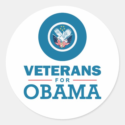 Sticker Rond Les vétérans d'Obama (Devant)