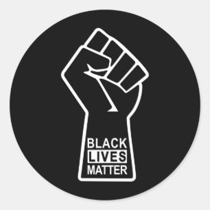 Sticker Rond Les vies noires comptent, les combats de poing, BL