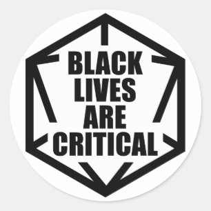 Sticker Rond Les vies noires de BLM sont critiques [B&W]