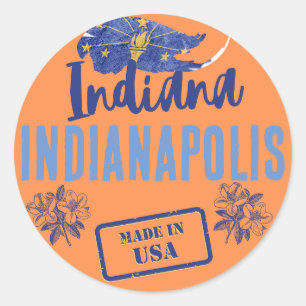 Sticker Rond Les villes d'Indiana