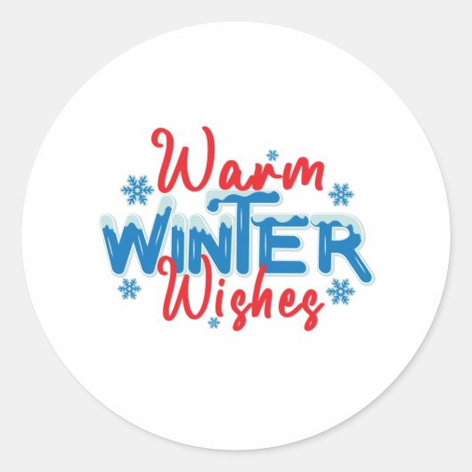 Sticker Rond Les voeux d'hiver chauds (Devant)