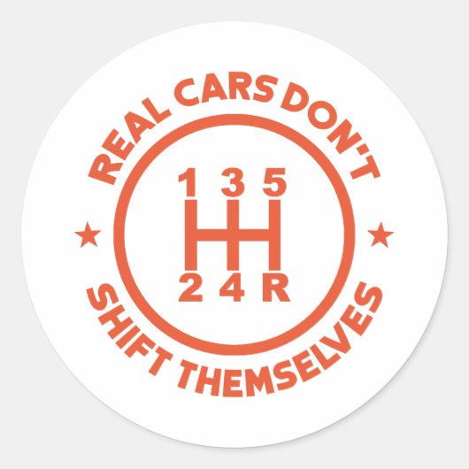 Sticker Rond Les voitures réelles ne se déplacent pas (Devant)