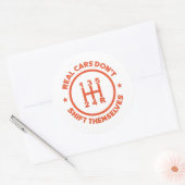 Sticker Rond Les voitures réelles ne se déplacent pas (Enveloppe)