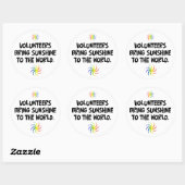 Sticker Rond Les volontaires apportent du soleil au monde (Feuille)