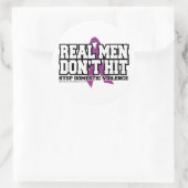 Sticker Rond Les vrais hommes ne frappent pas (Sac)