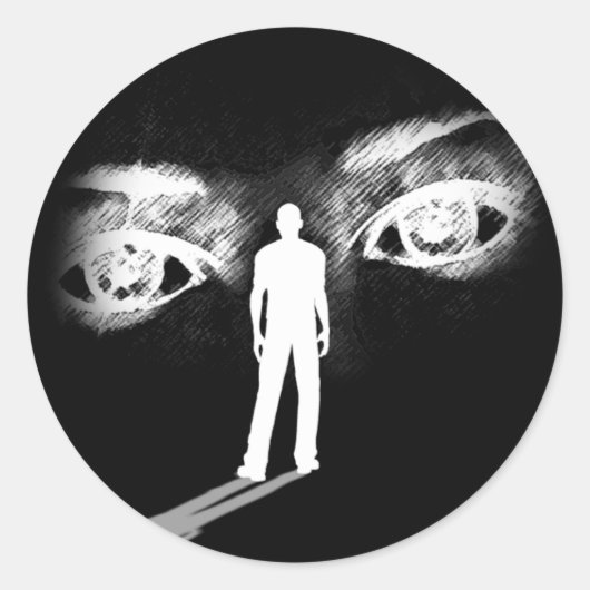 Sticker Rond Les yeux de l'autocollant de déesse (noir) (Devant)