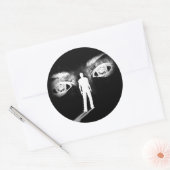 Sticker Rond Les yeux de l'autocollant de déesse (noir) (Enveloppe)