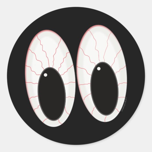 Sticker Rond Les yeux de sang des yeux d'Halloween (Devant)