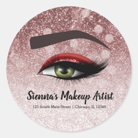 Sticker Rond Les yeux rouges clignotent | maquillage (Devant)