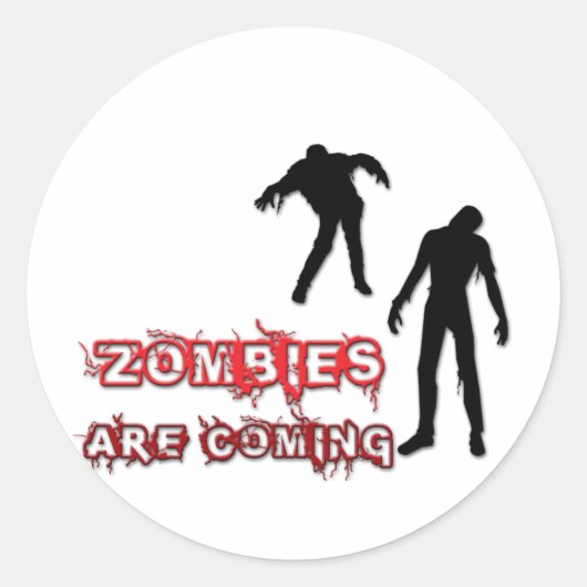 Sticker Rond Les zombies arrivent (Devant)