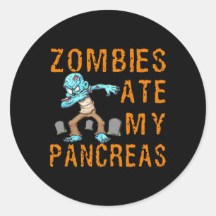 Sticker Rond Les zombies mangent mes ancêtres - Diabète amusant