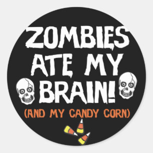 Sticker Rond Les zombies mangent mon cerveau