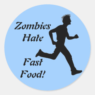 Sticker Rond Les zombis détestent l'autocollant d'aliments de