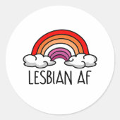 STICKER ROND LESBIAN AF (Devant)