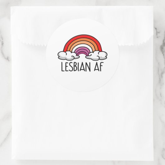 STICKER ROND LESBIAN AF (Sac)