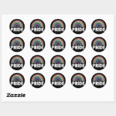 Sticker Rond Lesbian Funny Gay pride LGBT Rainbow (Feuille)