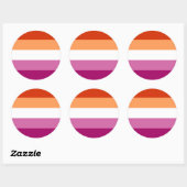 Sticker Rond Lesbian Pride Flag LGBTQ (Feuille)