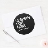 STICKER ROND LESBIENNE À LOUER (Enveloppe)