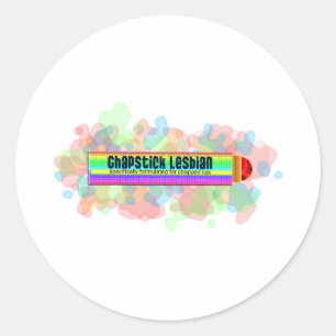 Sticker Rond Lesbienne de bâton de pommade pour les lèvres