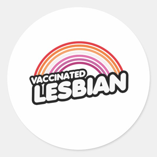 STICKER ROND LESBIENNE VACCINÉE (Devant)