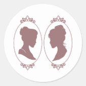 Sticker Rond Lesbiennes Mariées Regency Rose Roses (Devant)