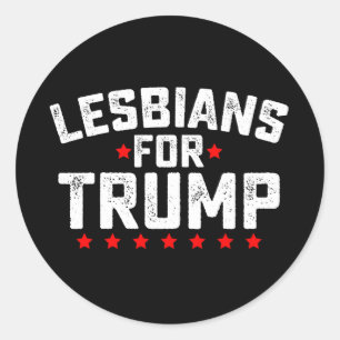 Sticker Rond Lesbiennes Pour Trump Elections Présidentielles LG