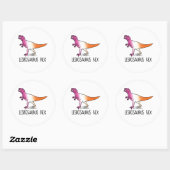 Sticker Rond Lesbosaurus Rex (Feuille)
