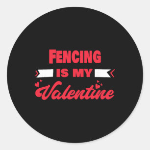 Sticker Rond L'escrime est ma Saint-Valentin drôle de jour de l