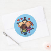 Sticker Rond Leslie Patricelli Group Accroché avec des amis (Enveloppe)