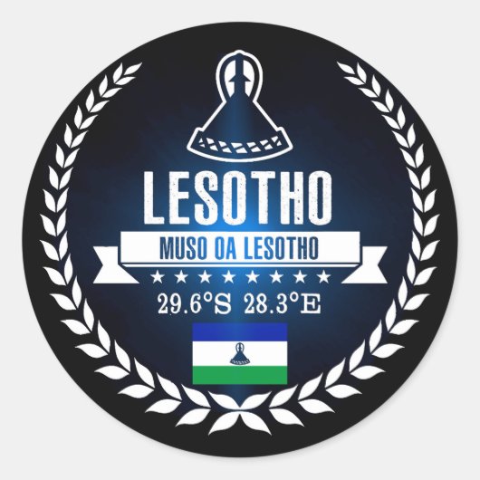 Sticker Rond Lesotho (Devant)