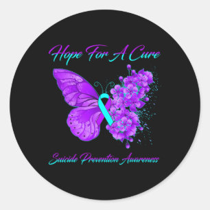 Sticker Rond L'Espoir Des Papillons Pour Une Prévention Cure Du