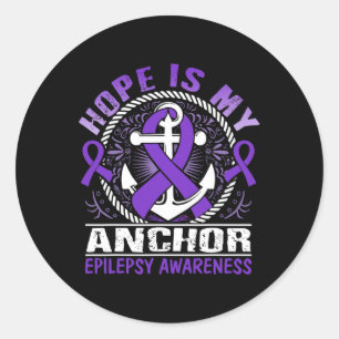 Sticker Rond L'espoir est mon Ancre Epilepsie Sensibilisation